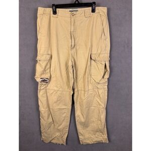 Vintage OP Ocean Pacific Cargo Pants Mens 38x32 Khaki Y2K Baggy 90s Paratrooper